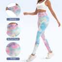 Women's Leggings Seamless Tie-Dyed Yoga Pants High Waist Tummy Control Workout Tights (X-Large, Multicolor)