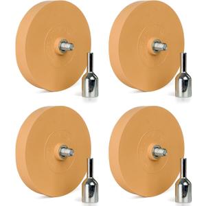 4 Pack 3.5 inch Eraser Wheel Decal Remover Eraser Wheel Adhesive Remover with Adapter Rubber Eraser Wheel for Drill Solid Decal Vinyl Tape Graphics Pinstripe Sticker Remover