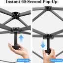 10x10 Pop Up Canopy with Sidewall, One Push Setup, Strurdy Frame,Blue | 1 Person Setup | UPF 50+ UV Protection | w/Wheeled Carry Bag | 210 D Water Resistant for Beach, Patio, Camping & Events