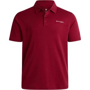 Spyder Mens Polo Shirt - Cotton Polo Shirts for Men - Casual Golf Shirt - Mens Polo Shirts Short Sleeve - Collared Shirt Men (Small, Redwood)
