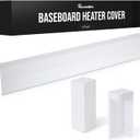Houseables Baseboard Heater Covers, Baseboard Covers, For Radiator Heat, Base Board Heaters, Electric Heated Board, Hydronic Radiators, Left and Right End Caps, Home, Vent, Metal, White, Slip On, 4 FT
