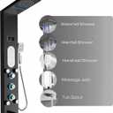 ELLO&ALLO LED Shower Panel Tower System, Rainfall and Mist Shower Head Rain Massage with Body Jets, Brushed Black