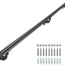 VEVOR Wall Mounted Stair Handrail, 7ft Pipe Staircase Handrail, Black Galvanized Aluminum, 1.26 inch Pipe Diameter, Indoor&Outdoor Staircase Railing,Industrial Hand Rail for Steps,Security Baluster