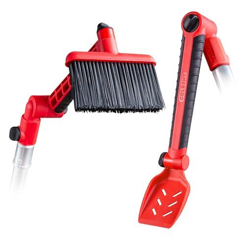 Multi-Angle Gutter Cleaning Tools From The Ground – Gutter Cleaner Tool Attachment For Threaded Poles – Gutter Scoop & Brush For Rain Gutter Cleaning And Leaf Removal From Gutter Guard, Missing Parts