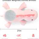 IdeaMeme 22" 3.5 lbs Weighted Dino Stuffed Toys, Cute Animals Plushie Dolls Pillow Gifts for Kids Adults (Pink)