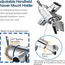 Shower Arm Diverter with Handshower Mount, G1/2 Brass Shower Diverter Valve Bathroom Universal Shower System Replacement for Handheld Shower and Fixed Shower Head(Polished Chrome)