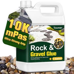Teexpert 1 Gallon Rock Glue for Landscaping  Strong Pea Gravel Glue & Stone Glue Mulch Glue for Rock Adhesive Binder Sticky Rock Glue for Outdoor Landscape Walkways, Yards, Patios, Driveways