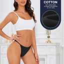 Cotton G-String Thongs for Women Underwear Breathable Stretch Low Rise Panties T-back Sexy Ladies 8 Pack (S)
