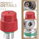 High Pressure AC Valve, Air Conditioning Service Port, Anti-Rust Air Conditioning Service Valve, Compatible with VW Polo Bora Jetta (Red)