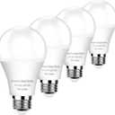 4-Pack Dusk to Dawn Light Bulbs Outdoor 75 Watt Equivalent, Automatic On/Off Sensor LED Bulb, 10W Daylight 5000K, 1100 Lumen, A19 E26 Bulbs Photocell for Wall lamp Porch Garage Yard Light