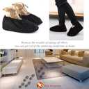 PlasMaller 5 Pairs Non Slip Washable Reusable Shoes Covers For Household Thickened Boots, Black, Large