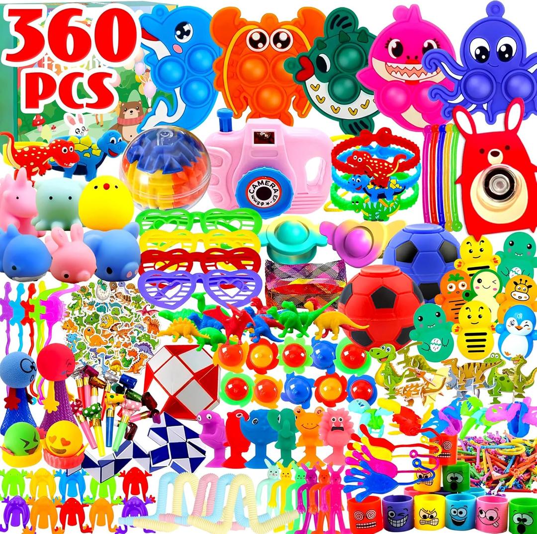 360 PCS Party Favors for Kids, Fidget Toys Pack, Party Toys, Birthday Gift, Treasure Box for Students Rewards, Goodie Bag Stuffers, Carnival Prizes,Pinata Filler, Bulk Toys for Classroom
