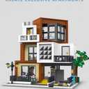 Modern House Building Set, Modern Cubist Villa Modular City Building Blocks MOC Bricks Set,Compatible with City Sets and Other Major Brands,Adults and Girls Aged 14+ (1399 PCS)