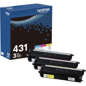Brother TN-431 3PK, Cyan, Magenta, Yellow, Standard Yield, Model: TN4313PK