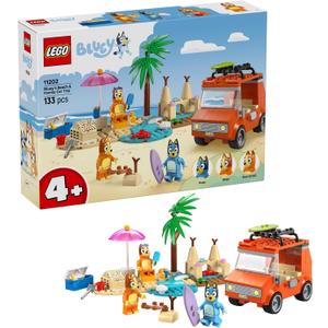 LEGO Bluey: Blueys Beach & Family Car Trip - Toddler Learning Toy for Kids 4+ - Includes Bluey, Bingo, and Mum Minifigures - Birthday Gift for Boys and Girls, Ages 4+ - 11202