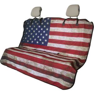 Back Seat Cover for Car Trucks Van SUV,Waterproof Rear Bench Towel Seat Covers for Dogs and Kids,Automotive Backseat Protector (American Flag)