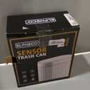 ELPHECO Automatic Motion Sensor Trash Can - 2 Gallon Slimline for Bathroom, Bedroom, Kitchen, Office - White with Gold Trim