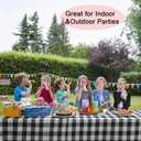 6 Packs Gingham Tablecloth Black and White Checkered Tablecloths 54 x 108 Inches Disposable Plastic Gingham Tablecovers Waterproof Rectangle Picnic Table Covers for Birthday Party Supplies