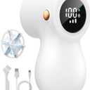 Fabric Shaver, coldSky Lint Remover for Clothes with 3 Replaceable Blades, Electric Lint Shaver with Digital Display, 3-Speeds Defuzzer for Removing Fuzz and Pill from Sweater (White)