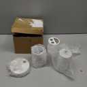 Bathroom Accessories Set of 4, Ceramic Bathroom Sets Complete-Toothbrush Holders, Soap Dispenser, Soap Dish, Toothbrush Cup, Modern Farmhouse Bathroom Decor, Bathroom Organizer for Countertop