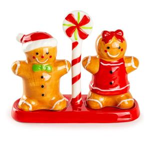 Potter's Studio Gift Boxed Gingerbread Figurine Salt and Pepper Shaker Set