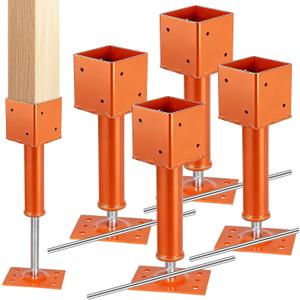 Screw Jack Post,4" x 4" Adjustable House Floor Jacks,13.4"-18.7" Height Range,24000 lbs Max Load Capacity, Temporary House Jack Pole,Lifting Floor Crawlspace Basement Shore Beam (4-PCS)