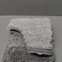 OLANLY Luxury Toilet Rugs U-Shaped 24x20, Extra Soft and Absorbent Microfiber Bathroom Rugs, Non-Slip Plush Shaggy Bath Mat, Machine Wash Dry, Contour Bathroom Mats for Toilet Base, Grey (24" x 20" Contour Rug)