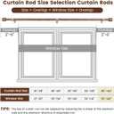 1 Diameter Curtain Rods Itself is 30 to 144 inch 1 Pack Fit 30-142 inch, 66 to 120 inch Window with Heavy Duty Adjustable Rod Matte Wood Grain Splicing Metal Extra Long Curtain Rod for Windows