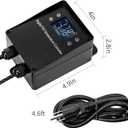 Digital Temperature Controller with LCD Display, Easy to Use,Black, 110V