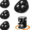 Self Adhesive Caster Wheels - 360 Swivel Universal Wheel, Mini Roller Ball Transfer Bearing for Small Kitchen Appliances, Storage Box, Trash Can (with 3 Ball Bearings, Black, 4 PCS)