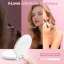 Compact Makeup Mirror with Lights - 3.5" Portable, 2-Sided, Lightweight & Shatterproof, Folding Magnifying Mirror 2X/10X, Unique Gift for Women