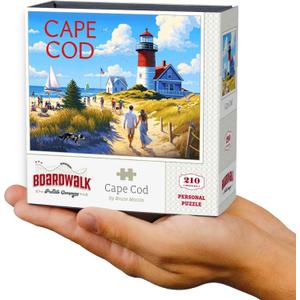Boardwalk Cape Cod 210 Piece Personal Puzzle, Jigsaw Puzzles with Premium Box, Massachusetts Gifts for Adults, 6"x8"
