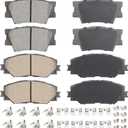 Front Rear Ceramic Disc Brake Pads Set for Toyota RAV4 2006-2012 2.4L 2.5L (Exc. 3rd Rows Seats), for RAV4 2013-2018 Only 2.5L LE, for Lexus HS250h 8PCS(With Hardware)