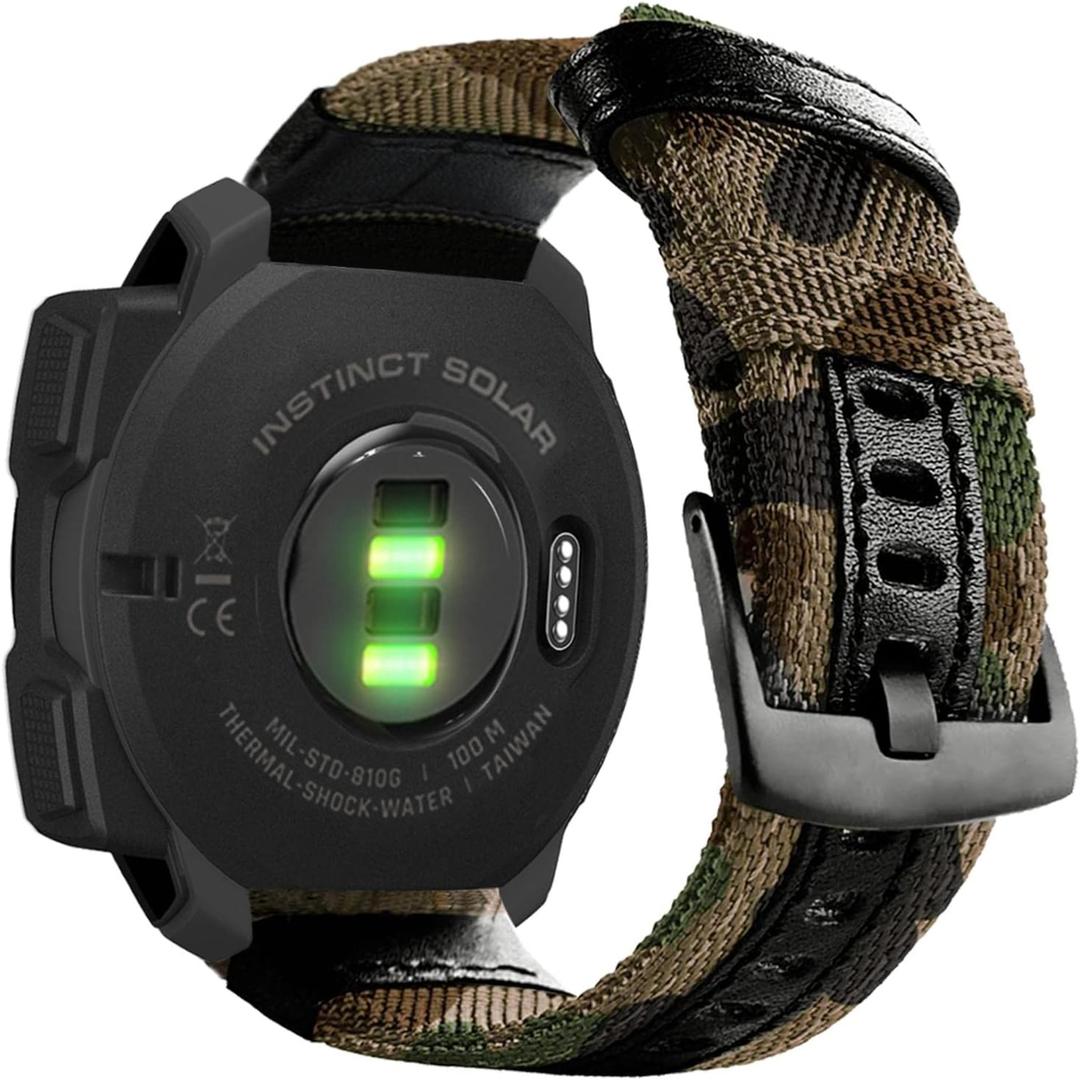 Abanen 22mm Nylon Military Style Watch Bands for Garmin Instinct 3 45mm /Instinct 2 Solar, Woven Fabric Durable Wristband Strap for Instinct E 45mm/ Tactical/Tide/Esports Abanen 22mm Nylon Military Style Watch Bands for Garmin Instinct 3 45mm /Instinct 2 Solar, Woven Fabric Durable Wristband Strap for Instinct E 45mm/ Tactical/Tide/Esports