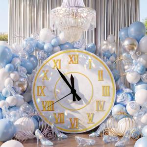 Feifeiya 4ft Blue Princess Clock Backdrop Waterproof Standee Photo Prop