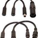 42V 2A Charging Adapter Cable Universal 4 Plugs Replacement for 36V Lithium Battery, Pack DC 5.5 * 2.1 with 8mm 3 Prong /12mm 3 Prong /8mm RCA/3-Pin Male XLR Connector, Power Supply Cord