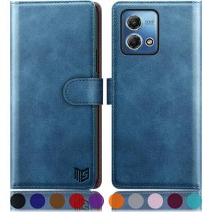 SUANPOT for Moto G Stylus 5G 2023 Wallet case RFID Blocking Credit Card Holder, Flip Folio Book PU Leather Phone case Shockproof Cover Women Men for Stylus 5G 2023 case Sky Blue