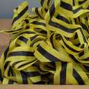 Woven Barricade Safety Tape - 2 in x 200 ft - Striped Webbed Polypropylene UV Resistant (Yellow)