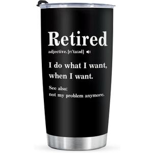 Shqiueos Funny Retirement Gifts for Women Men 20 Oz Retired Tumbler, Happy Retirement Gifts, Best Retirement Gift Idea, Farewell Gifts for Coworkers, Friends, Boss, Teacher Stainless Steel Cup