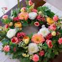24 Inch Spring Wreaths for Front Door Outside,Handcrafted Spring Door Wreath with Roses,Eucalyptus Greener y& Bird Nest Eggs,Luxury Summer Wreaths for Front Door for Porch Home Wall Window