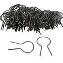 EZ Twist 1 5/8" OD x 8 Gauge Preformed Steel Tie Wire - Fence Ties - 100 Pack (Black Vinyl Coated)