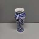 Chinoiserie Vase,8.2 Inch Vintage Ceramic Oriental Vase,Blue and White Vases for Centerpiece,Porcelain Vases for Coffee Table,Entryway,Farmhouse,Living Room,Home Decor (Bule&White, 8.2in)