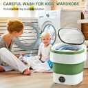 Portable Washing Machine 20L Small Foldable Washer with Spin Basket, 3 Mode Deep Clean Mini Laundry Machine for Travel, Dorms, Camping, Ideal for Baby Clothes, Underwear, Socks Green
