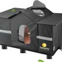 Texsens Outdoor Cat House - Weatherproof Large Cat Shelter for Outside with Roof Window- Insulated Elevated House for Stray/Barn Cats with Cozy Cushion - Ideal Waterproof Feral Cat House