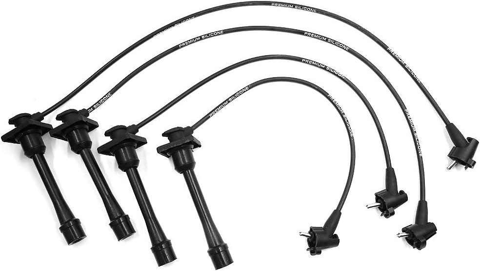 uxcell Car Spark Plug Wires Set of 4 Ignition Wires for Toyota Celica Corolla 1993-1997 Paseo 8128 Te41