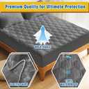 Waterproof Mattress Pad Full Size, Breathable Mattress Protector with 6-16 Deep Pocket, Gray