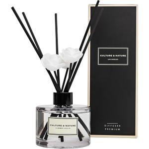 CULTURE & NATURE Reed Diffuser Set 6.7oz (200ml) Summer Peach Scented Diffuser with Sticks Home Fragrance Reed Diffuser for Bathroom Shelf Decor