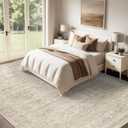 Washable Rug 8x10 Area Rugs: Modern Geometric Rugs for Living Room Non Slip Soft Low Pile Moroccan Indoor Carpet for Bedroom Nursery Dining Room Home Office Children's Room (Beige, 8'x10')
