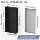 Shower Niche 24"12" No Tile Needed, Matte Black Recessed Wall Niche, Stainless Steel, Waterproof Rust Resistant, 4in Deep for Bathroom Shower Room
