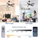 Depuley 42-Inch Ceiling Fan with Light: Walnut Ceiling Fans with 5 Blades Dual Finish Reversible - Farmhouse Ceiling Fan with Remote Control for Living Room Outdoor Patios